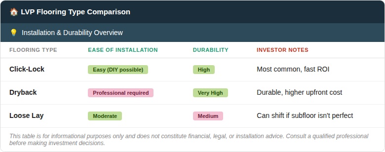 LVP Flooring ROI Comparison Table