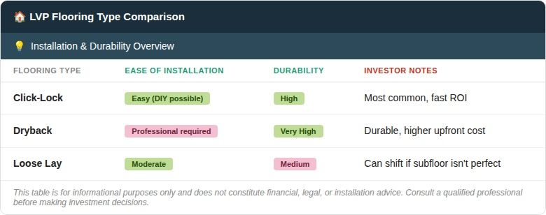 LVP Flooring ROI Comparison Table