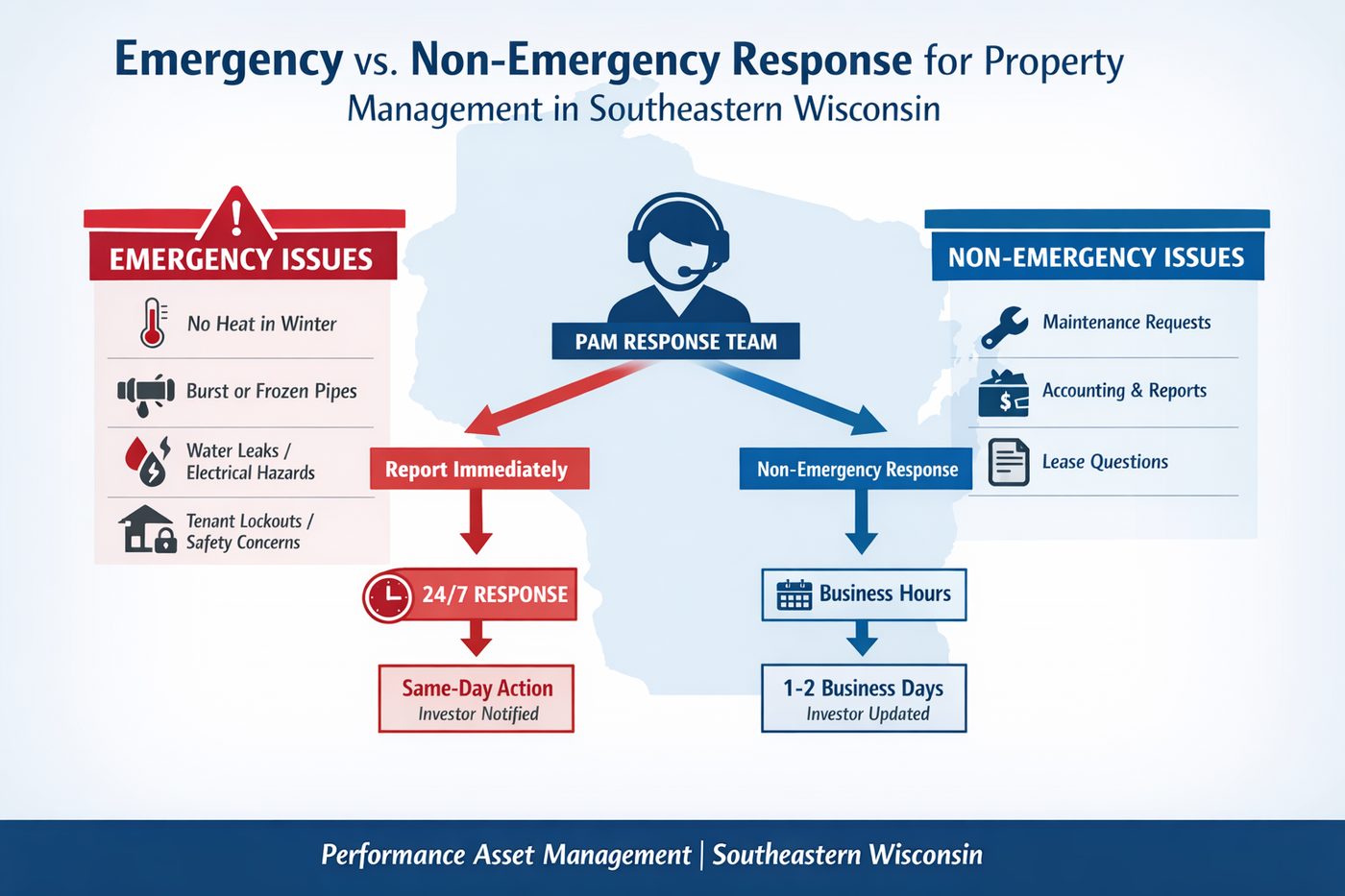 PAM emergency vs non emergency response
