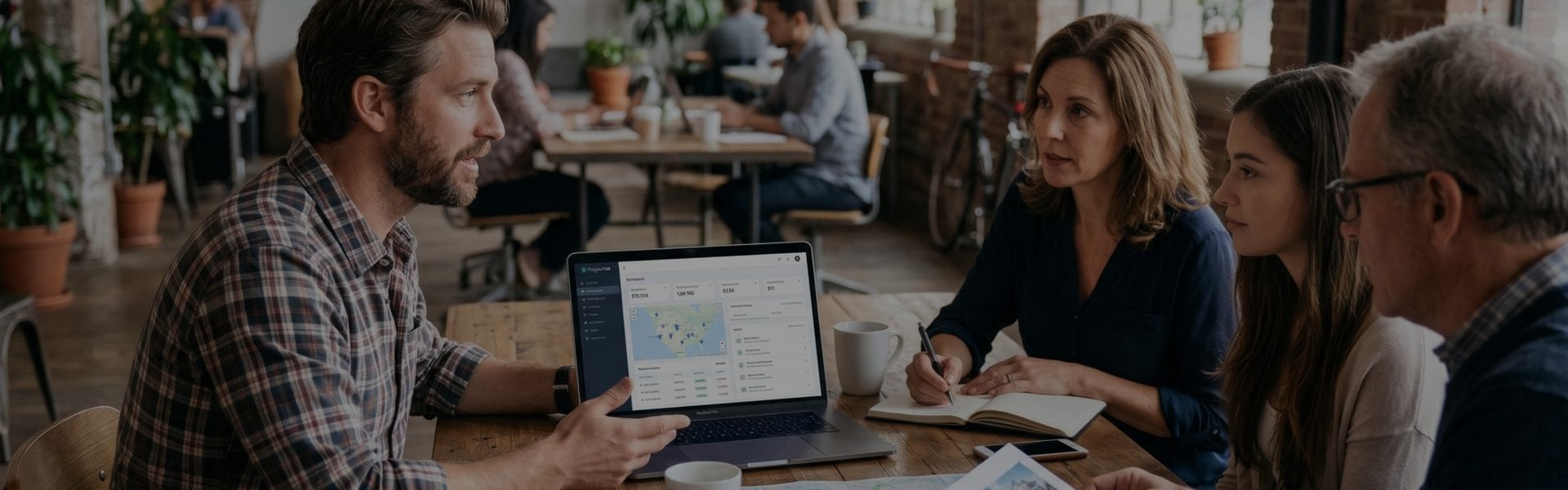Investors reviewing property management data